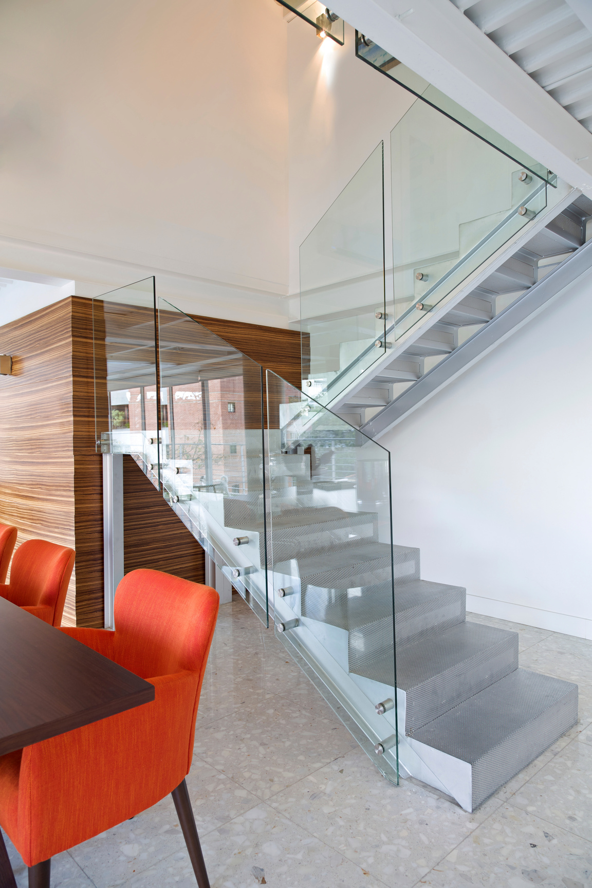 Staircase with Glass Railing